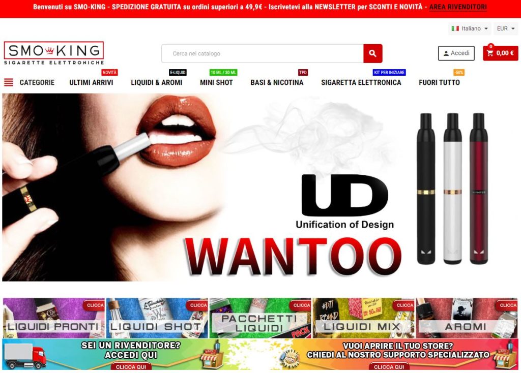 www.smo-kingshop.it dove acquistare la sigaretta elettronica, liquidi sigaretta elettronica, sigarette elettroniche, sigaretta elettronica